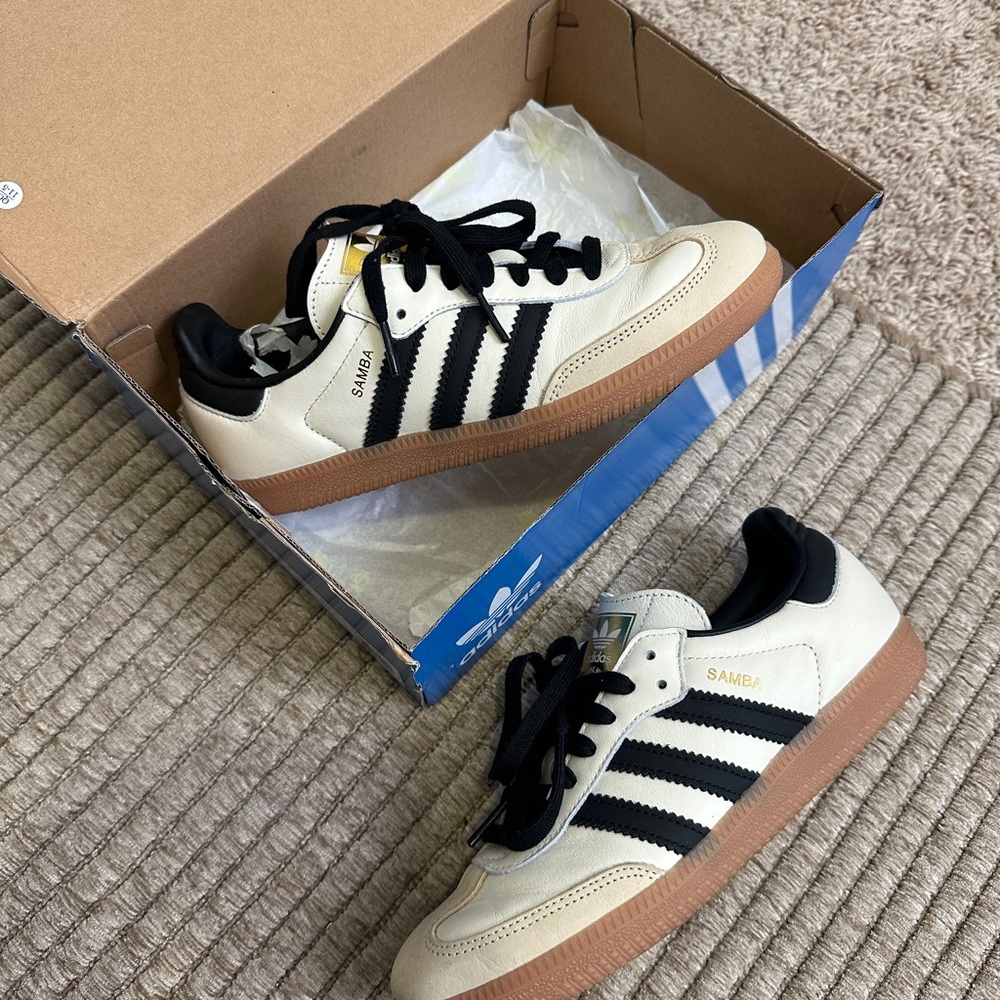 Adidas Samba Classic Sneakers in Cream and Black